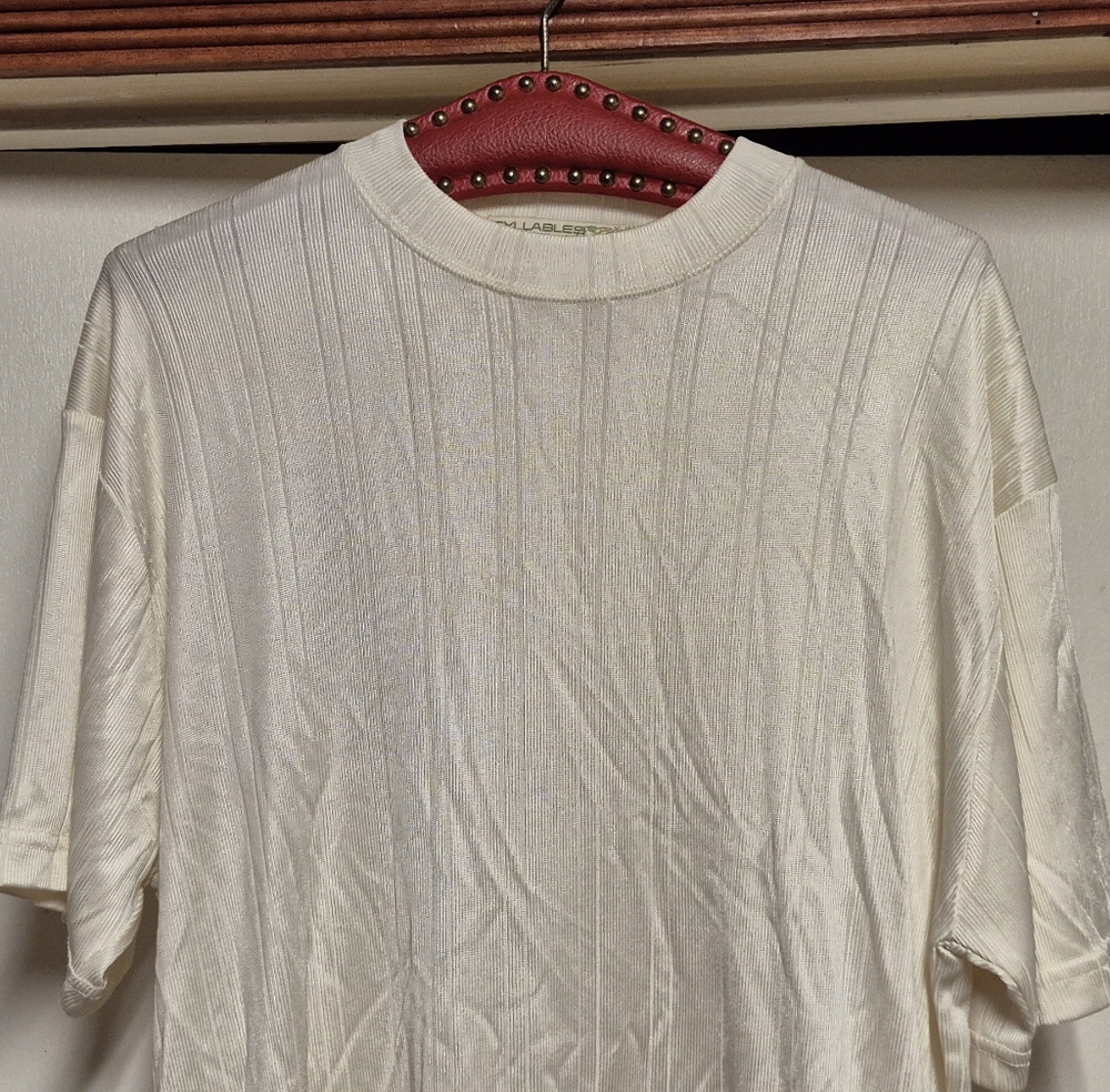 Vintage Syllables Cream Short Sleeve Top